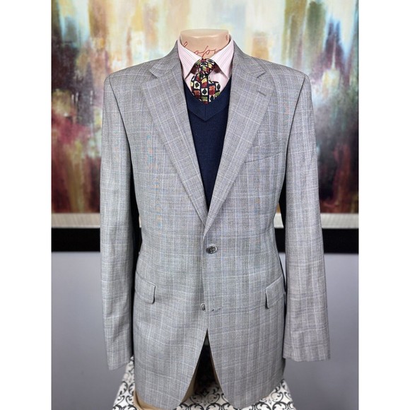 42L Jack Victor Collection Vance CT Glencheck Blazer - Suit Jacket Coat Mens